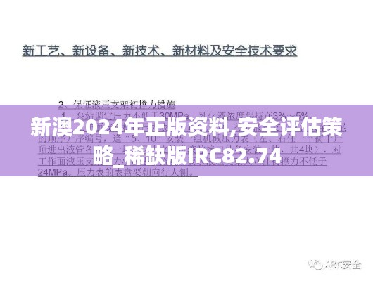 新澳2024年正版资料,安全评估策略_稀缺版IRC82.74