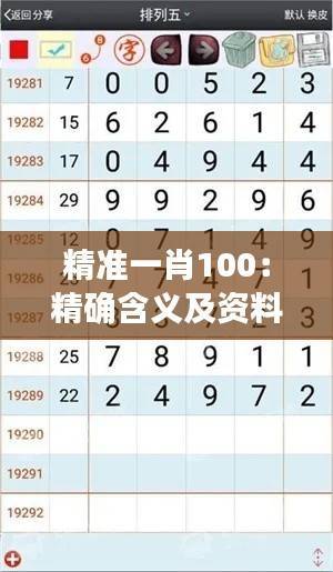 精准一肖100:精确含义及资料解析——WVM173.8适中版