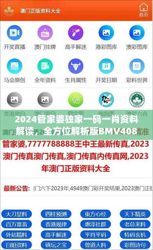 2024管家婆独家一码一肖资料解读，全方位解析版BMV408.34