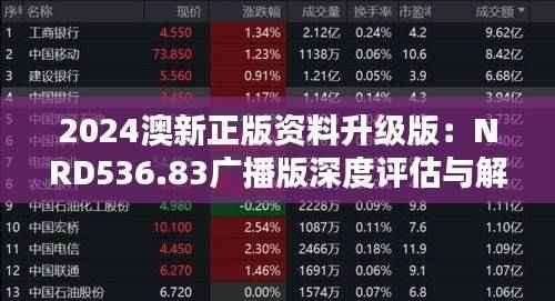 2024澳新正版资料升级版:NRD536.83广播版深度评估与解析