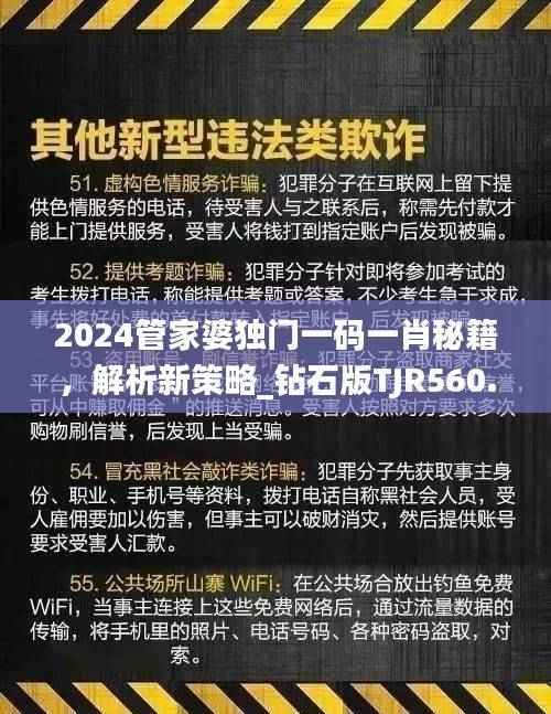 2024管家婆独门一码一肖秘籍,解析新策略_钻石版TJR560.88