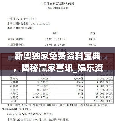 新奥独家免费资料宝典,揭秘赢家喜讯_娱乐资讯DSW826.35