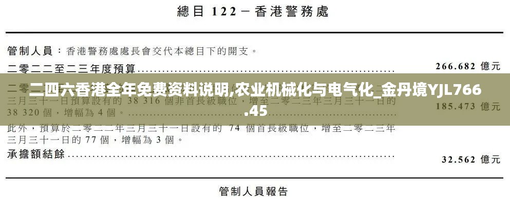 二四六香港全年免费资料说明,农业机械化与电气化_金丹境YJL766.45