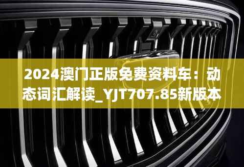 2024澳门正版免费资料车:动态词汇解读_YJT707.85新版本