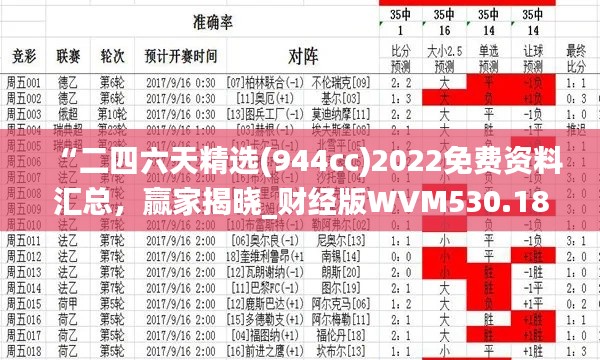 “二四六天精选(944cc)2022免费资料汇总,赢家揭晓_财经版WVM530.18”