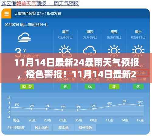 橙色警报!最新11月14日24小时暴雨天气预报来袭,你准备好了吗?