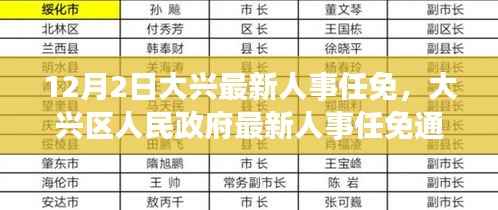 大兴区人民政府人事任免通知,最新人事调整动态发布(12月2日)
