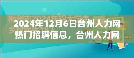 台州人力网热门招聘信息解析,聚焦未来职场趋势(2024年12月6日)