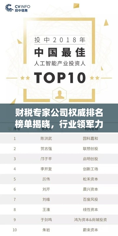 财税专家公司权威排名榜单揭晓，行业领军力量重磅揭秘！