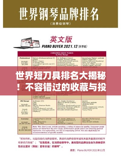 世界短刀具排名大揭秘！不容错过的收藏与投资指南